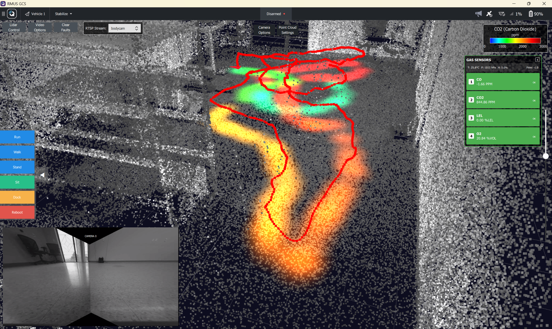 Point cloud overlay produced by TacMesh edge processing